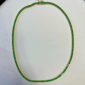 10.50CT Emerald 3 Prong Tennis Necklace
